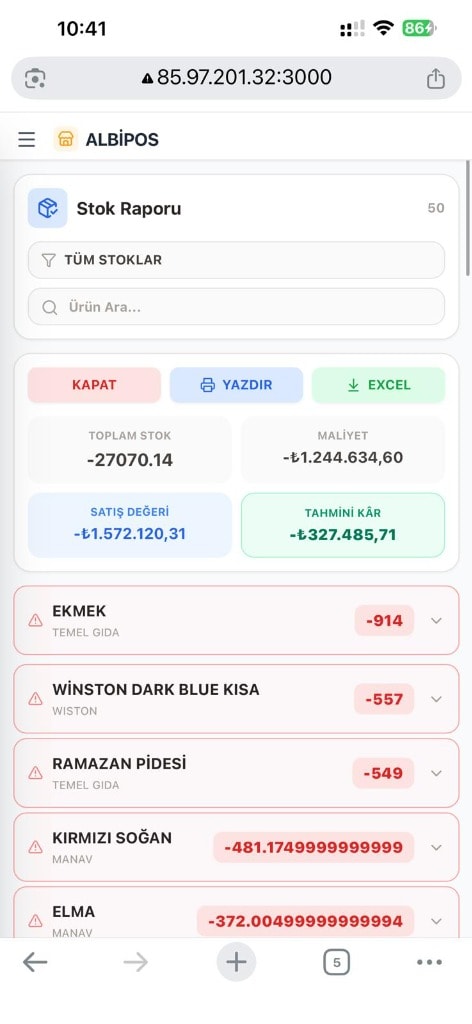 Stok Raporu