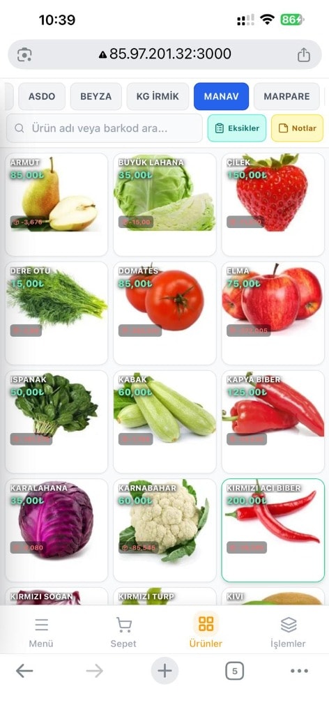 AlbiPos Mobil Ürün Kataloğu